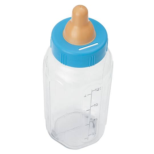 Plastic Blue Baby Bottle Bank Boy Baby Shower Decorations Plastic Blue Baby Bottle Bank Boy Baby Shower Decorations
